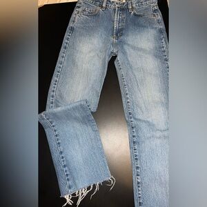 Big Industry Blue Straight Raw Hem Denim Jeans Size 29 EUC